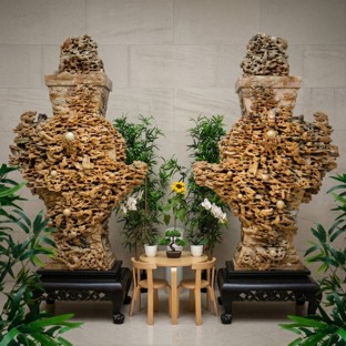 Pair of Grand Dragons Stone Statue