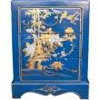 Blue Painted Three-Drawer Bedside