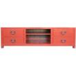 Red Lacquer Low Sideboard