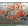 Cherry Blossom on Silver Leaf Wall Hanging Screen