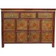 Original Painted Tibetan Sideboard Cabinet