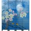 Magnolia Blossom on Blue Room Divider Screen