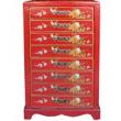Chinese Red Filing Cabinet - Dragon Phoenix