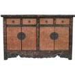Distressed Chinese Sideboard w/Carved bottom Panel