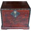 Red Antique Wood Trunk