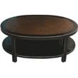 Oval Rattan Top Black Coffee Table