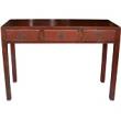 Red Three Drawer Console Table