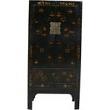 Black Medium  Cabinet with Gold Paintings