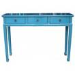 Blue Three Drawer Console Table