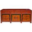 Original Large Orange Red Mongolian Sideboard