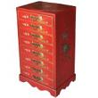Chinese Red Filing Cabinet - Bird and Flower