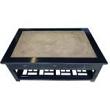 Retangular Rattan Top Black Coffee Table 