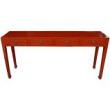 Red Lacquered Four Drawers Narrow Console Table 