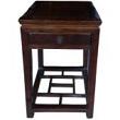 Antique Chinese Elm Tea Table w/Drawer and Lattice 