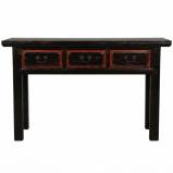 Three Drawer Black Long Table
