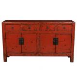 Antique Chinese Red Patina Sideboard