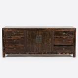 Antique Chinese Elm Low Sideboard Buffet