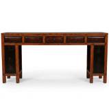Antique Chinese Manchurian Long Scholars Table w/Paintings