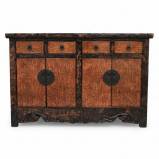 Distressed Chinese Sideboard w/Carved bottom Panel