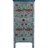 Chinese Tibet Cabinet with Flora Painting