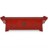 Red Everted End TV Unit Chinese Style