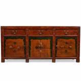 Original Large Orange Red Mongolian Sideboard