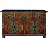 Tibetan Sideboard w/Painted Flora