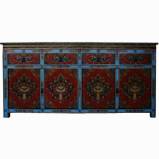 Large Painted Tibetan Sideboard