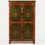 Tibetan Medium Cabinet w/Flora Painting