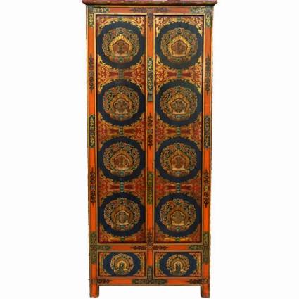 Tibetan Cabinet w/Traditional Symbol Painting