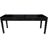 Black Lacquered Large 5 Drawers Hall Table