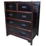 Black Chinese Chest of Drawers Tall Boy 