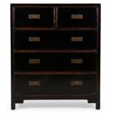 Black Chinese Chest of Drawers Tall Boy 