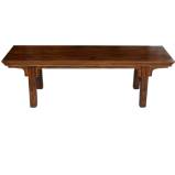 Brown Elm Wood Bench Lacquered with Waist