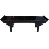 Black Lacquer Low Table/TV Unit/Bench w/Everted End