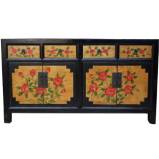 Chinese Sideboard Black and Yellow Tone