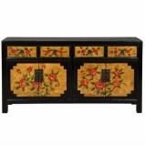 Chinese Sideboard Black and Yellow Tone