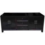 Black Lacquered Sideboard Three Drawers Doors Four Doors 180cm