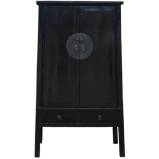 Antique Old Black Tapered Ming Style Cabinet