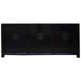 Black Lacquered Sideboard Six Doors 200cm Large 