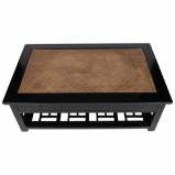 Retangular Rattan Top Black Chinese Coffee Table 
