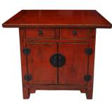 Antique Chinese Red Patina Cabinet 