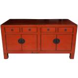 Chinese Antique Red Patina Sideboard 