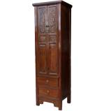 Chinese Slim Elm Cabinet with Carvings
