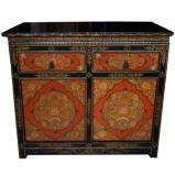 Tibetan Small Cabinet Hand Painted Flora