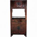 Chinese Open Light Altar Cabinet with Carvings
