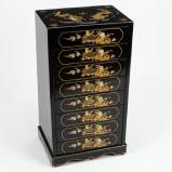 Chinese Black Chest of 8 Drawers - Dragon Phoenix