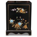 Black Painted Three-Drawer Bedside