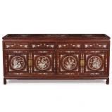 Large Rosewood Mother of Pearl Sideboard Buffet