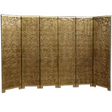 French Gold Leaf Room Divider Screen - Sun Flowers